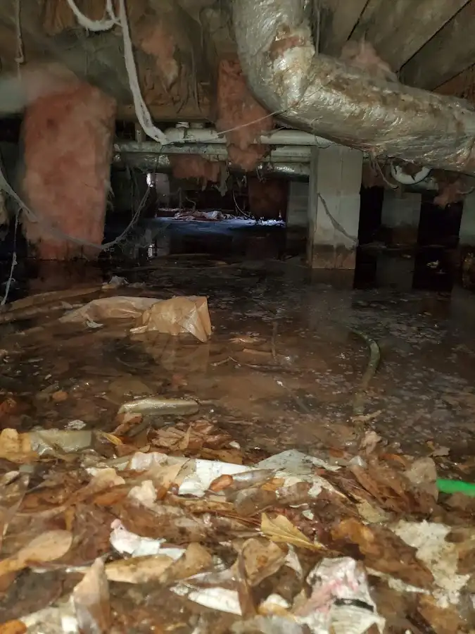 Crawl space flood assessment for Commercial Water Damage Restoration in Denver